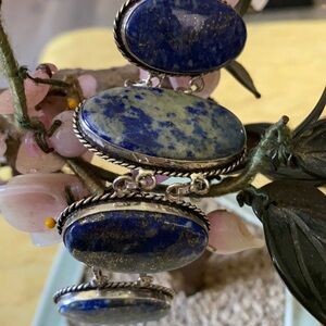 Vintage sterling lapis lazuli bracelet